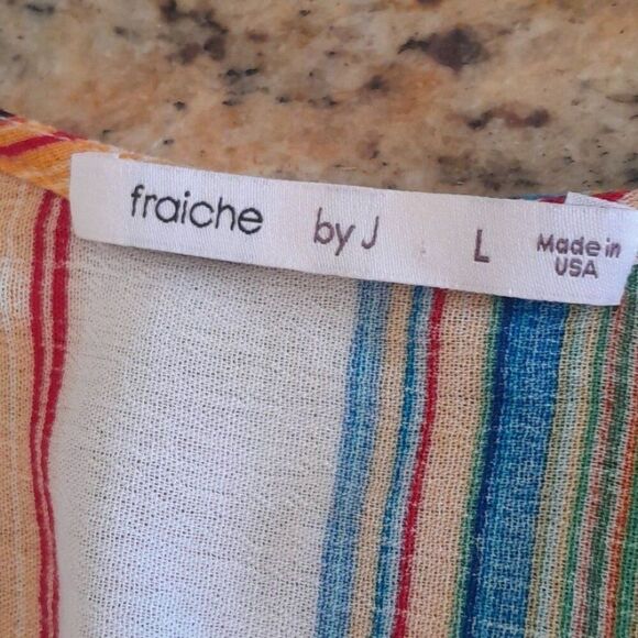 Fraiche by J, Multicolor stripes, wrap top, Short Sleeve dress - Picture 8 of 16